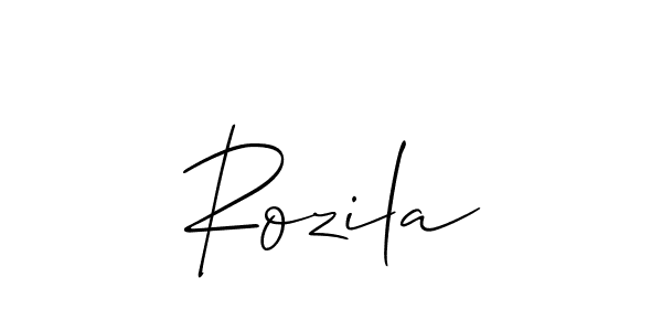 Design your own signature with our free online signature maker. With this signature software, you can create a handwritten (Allison_Script) signature for name Rozila. Rozila signature style 2 images and pictures png