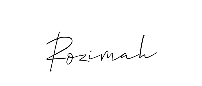 Create a beautiful signature design for name Rozimah. With this signature (Allison_Script) fonts, you can make a handwritten signature for free. Rozimah signature style 2 images and pictures png