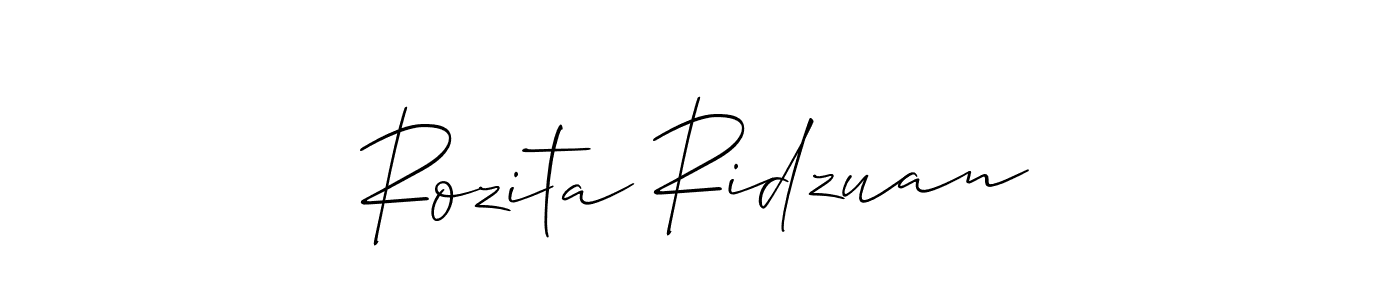 Create a beautiful signature design for name Rozita Ridzuan. With this signature (Allison_Script) fonts, you can make a handwritten signature for free. Rozita Ridzuan signature style 2 images and pictures png