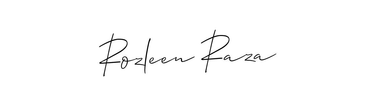 The best way (Allison_Script) to make a short signature is to pick only two or three words in your name. The name Rozleen Raza include a total of six letters. For converting this name. Rozleen Raza signature style 2 images and pictures png