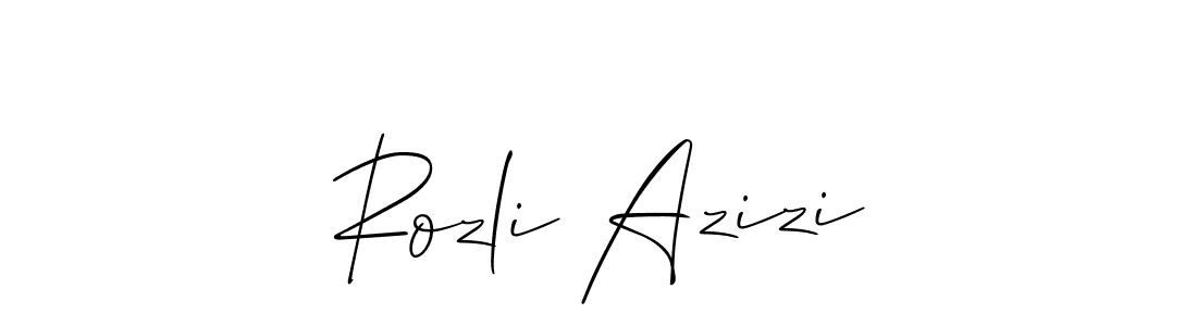 Design your own signature with our free online signature maker. With this signature software, you can create a handwritten (Allison_Script) signature for name Rozli Azizi. Rozli Azizi signature style 2 images and pictures png