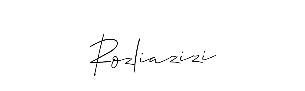 Also You can easily find your signature by using the search form. We will create Rozliazizi name handwritten signature images for you free of cost using Allison_Script sign style. Rozliazizi signature style 2 images and pictures png