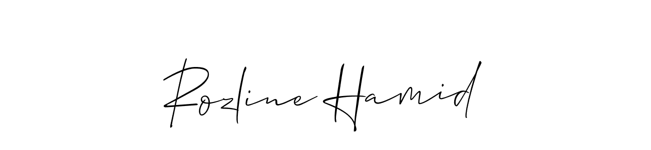 How to make Rozline Hamid name signature. Use Allison_Script style for creating short signs online. This is the latest handwritten sign. Rozline Hamid signature style 2 images and pictures png
