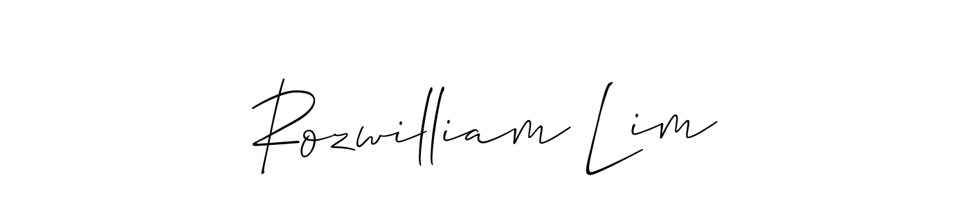 How to Draw Rozwilliam Lim signature style? Allison_Script is a latest design signature styles for name Rozwilliam Lim. Rozwilliam Lim signature style 2 images and pictures png