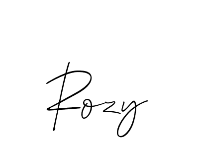 How to make Rozy name signature. Use Allison_Script style for creating short signs online. This is the latest handwritten sign. Rozy signature style 2 images and pictures png