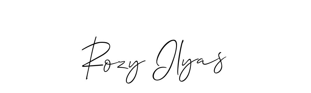 if you are searching for the best signature style for your name Rozy Ilyas. so please give up your signature search. here we have designed multiple signature styles  using Allison_Script. Rozy Ilyas signature style 2 images and pictures png