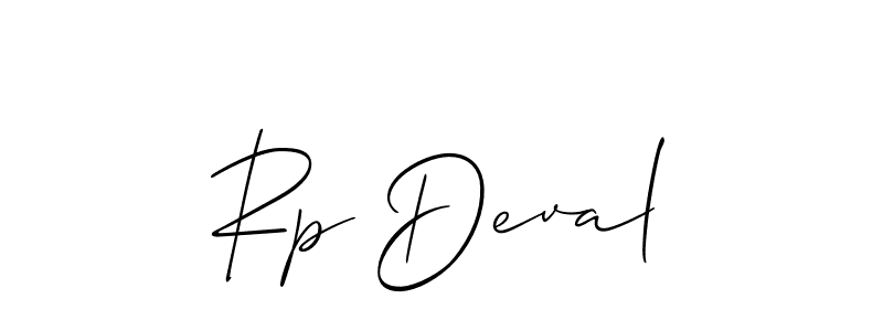 Make a beautiful signature design for name Rp Deval. With this signature (Allison_Script) style, you can create a handwritten signature for free. Rp Deval signature style 2 images and pictures png