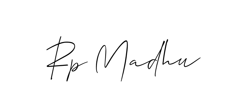 Also You can easily find your signature by using the search form. We will create Rp Madhu name handwritten signature images for you free of cost using Allison_Script sign style. Rp Madhu signature style 2 images and pictures png