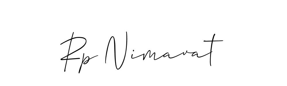 The best way (Allison_Script) to make a short signature is to pick only two or three words in your name. The name Rp Nimavat include a total of six letters. For converting this name. Rp Nimavat signature style 2 images and pictures png