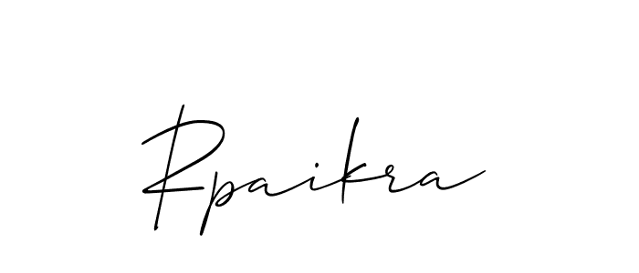 How to make Rpaikra name signature. Use Allison_Script style for creating short signs online. This is the latest handwritten sign. Rpaikra signature style 2 images and pictures png