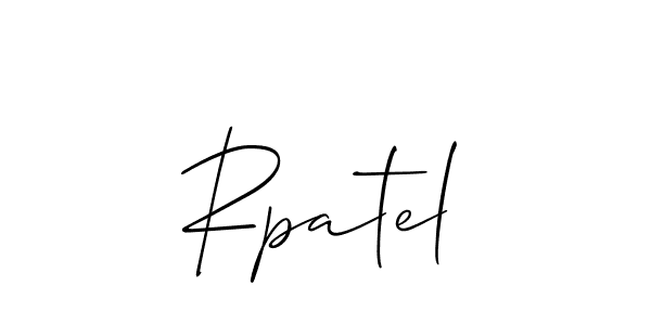 Rpatel stylish signature style. Best Handwritten Sign (Allison_Script) for my name. Handwritten Signature Collection Ideas for my name Rpatel. Rpatel signature style 2 images and pictures png