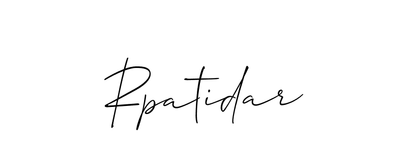 Design your own signature with our free online signature maker. With this signature software, you can create a handwritten (Allison_Script) signature for name Rpatidar. Rpatidar signature style 2 images and pictures png