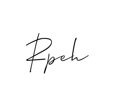 Use a signature maker to create a handwritten signature online. With this signature software, you can design (Allison_Script) your own signature for name Rpeh. Rpeh signature style 2 images and pictures png