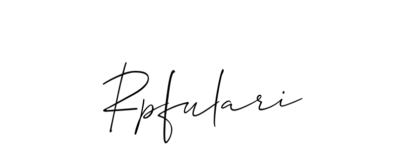 if you are searching for the best signature style for your name Rpfulari. so please give up your signature search. here we have designed multiple signature styles  using Allison_Script. Rpfulari signature style 2 images and pictures png