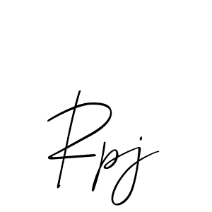 Make a beautiful signature design for name Rpj. With this signature (Allison_Script) style, you can create a handwritten signature for free. Rpj signature style 2 images and pictures png