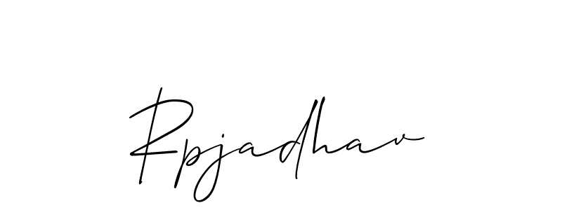 if you are searching for the best signature style for your name Rpjadhav. so please give up your signature search. here we have designed multiple signature styles  using Allison_Script. Rpjadhav signature style 2 images and pictures png