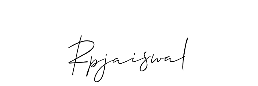 Allison_Script is a professional signature style that is perfect for those who want to add a touch of class to their signature. It is also a great choice for those who want to make their signature more unique. Get Rpjaiswal name to fancy signature for free. Rpjaiswal signature style 2 images and pictures png