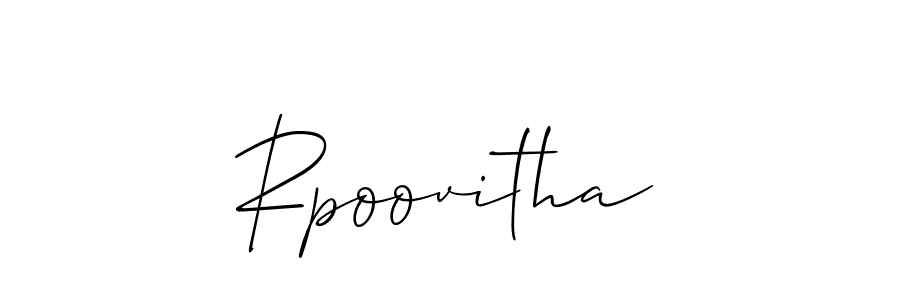 You can use this online signature creator to create a handwritten signature for the name Rpoovitha. This is the best online autograph maker. Rpoovitha signature style 2 images and pictures png