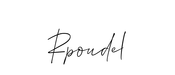 Make a beautiful signature design for name Rpoudel. With this signature (Allison_Script) style, you can create a handwritten signature for free. Rpoudel signature style 2 images and pictures png