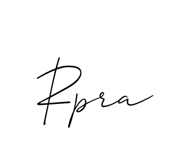Design your own signature with our free online signature maker. With this signature software, you can create a handwritten (Allison_Script) signature for name Rpra. Rpra signature style 2 images and pictures png
