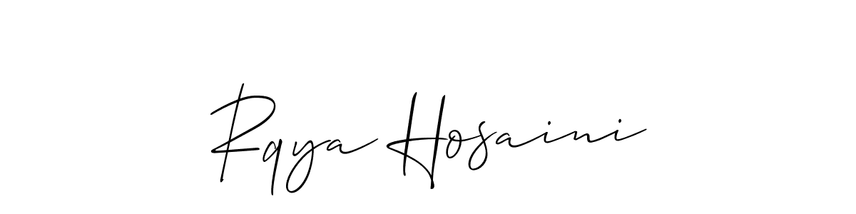 Design your own signature with our free online signature maker. With this signature software, you can create a handwritten (Allison_Script) signature for name Rqya Hosaini. Rqya Hosaini signature style 2 images and pictures png