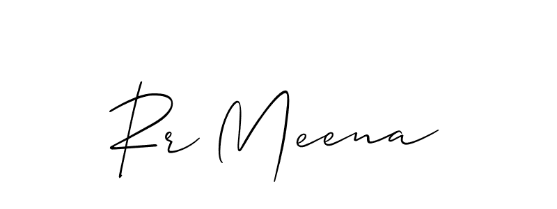 Similarly Allison_Script is the best handwritten signature design. Signature creator online .You can use it as an online autograph creator for name Rr Meena. Rr Meena signature style 2 images and pictures png