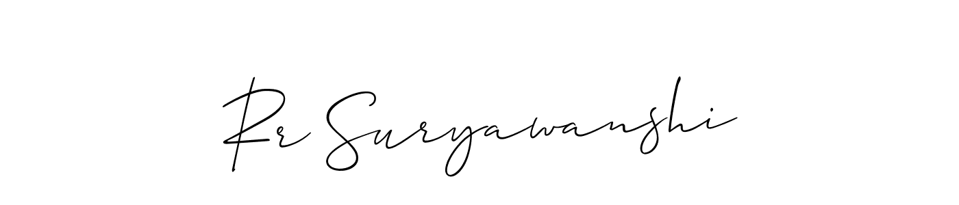 Also You can easily find your signature by using the search form. We will create Rr Suryawanshi name handwritten signature images for you free of cost using Allison_Script sign style. Rr Suryawanshi signature style 2 images and pictures png