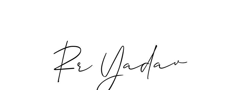 How to make Rr Yadav signature? Allison_Script is a professional autograph style. Create handwritten signature for Rr Yadav name. Rr Yadav signature style 2 images and pictures png