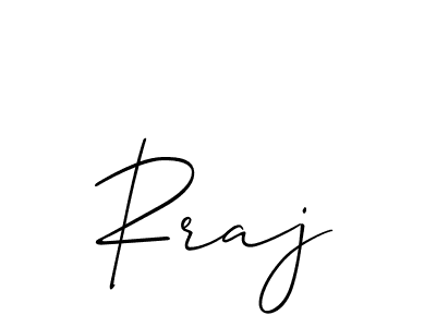 if you are searching for the best signature style for your name Rraj. so please give up your signature search. here we have designed multiple signature styles  using Allison_Script. Rraj signature style 2 images and pictures png