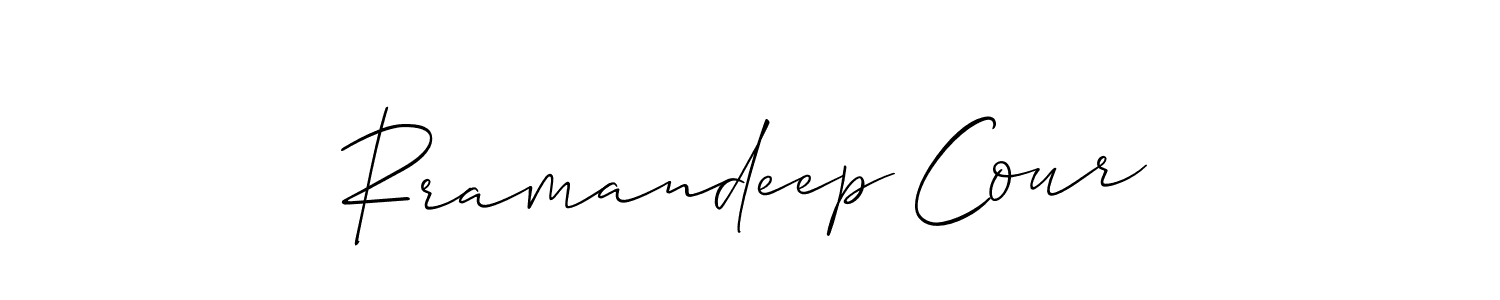 How to make Rramandeep Cour signature? Allison_Script is a professional autograph style. Create handwritten signature for Rramandeep Cour name. Rramandeep Cour signature style 2 images and pictures png