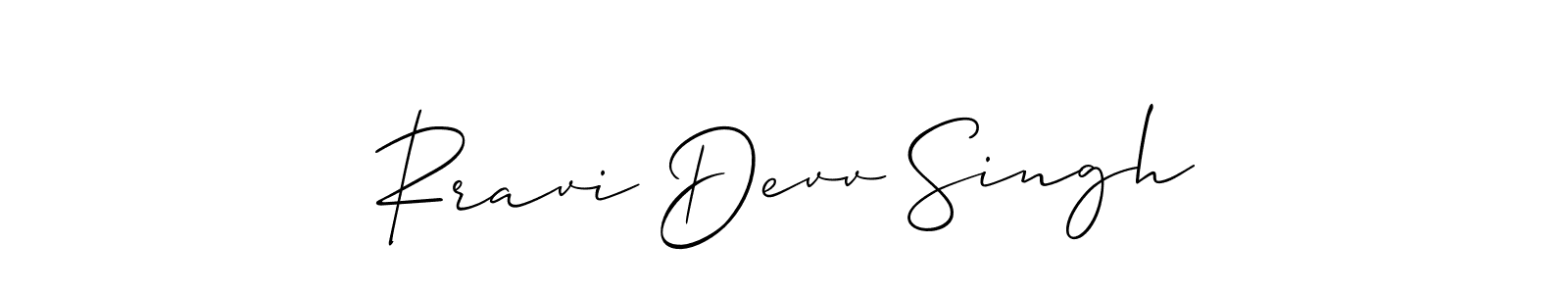 Create a beautiful signature design for name Rravi Devv Singh. With this signature (Allison_Script) fonts, you can make a handwritten signature for free. Rravi Devv Singh signature style 2 images and pictures png