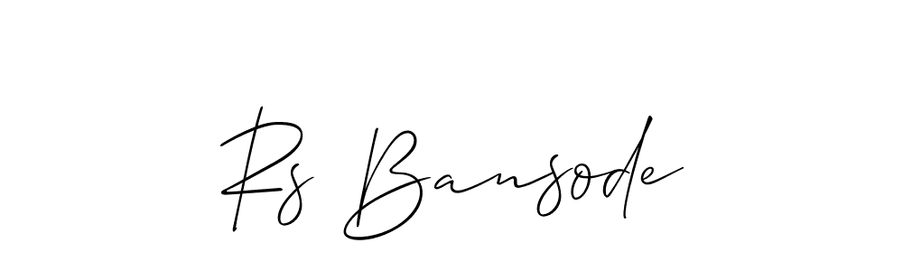 It looks lik you need a new signature style for name Rs Bansode. Design unique handwritten (Allison_Script) signature with our free signature maker in just a few clicks. Rs Bansode signature style 2 images and pictures png