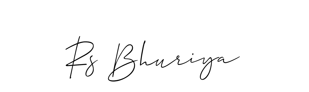 How to make Rs Bhuriya name signature. Use Allison_Script style for creating short signs online. This is the latest handwritten sign. Rs Bhuriya signature style 2 images and pictures png