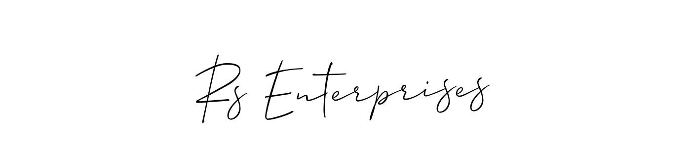 The best way (Allison_Script) to make a short signature is to pick only two or three words in your name. The name Rs Enterprises include a total of six letters. For converting this name. Rs Enterprises signature style 2 images and pictures png