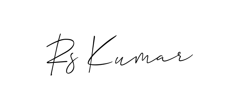 Create a beautiful signature design for name Rs Kumar. With this signature (Allison_Script) fonts, you can make a handwritten signature for free. Rs Kumar signature style 2 images and pictures png