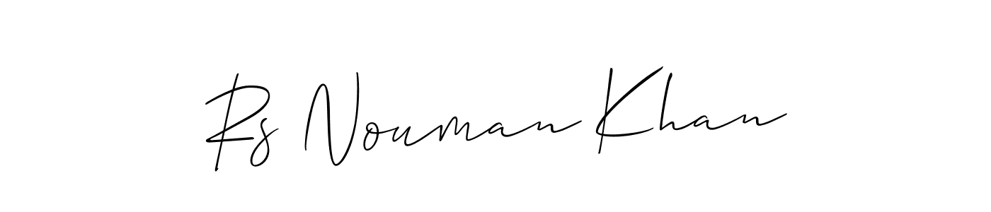 Allison_Script is a professional signature style that is perfect for those who want to add a touch of class to their signature. It is also a great choice for those who want to make their signature more unique. Get Rs Nouman Khan name to fancy signature for free. Rs Nouman Khan signature style 2 images and pictures png