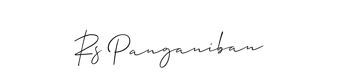 Create a beautiful signature design for name Rs Panganiban. With this signature (Allison_Script) fonts, you can make a handwritten signature for free. Rs Panganiban signature style 2 images and pictures png