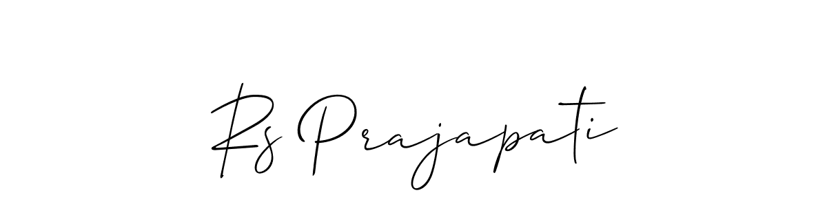 The best way (Allison_Script) to make a short signature is to pick only two or three words in your name. The name Rs Prajapati include a total of six letters. For converting this name. Rs Prajapati signature style 2 images and pictures png