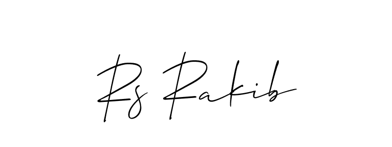 Use a signature maker to create a handwritten signature online. With this signature software, you can design (Allison_Script) your own signature for name Rs Rakib. Rs Rakib signature style 2 images and pictures png