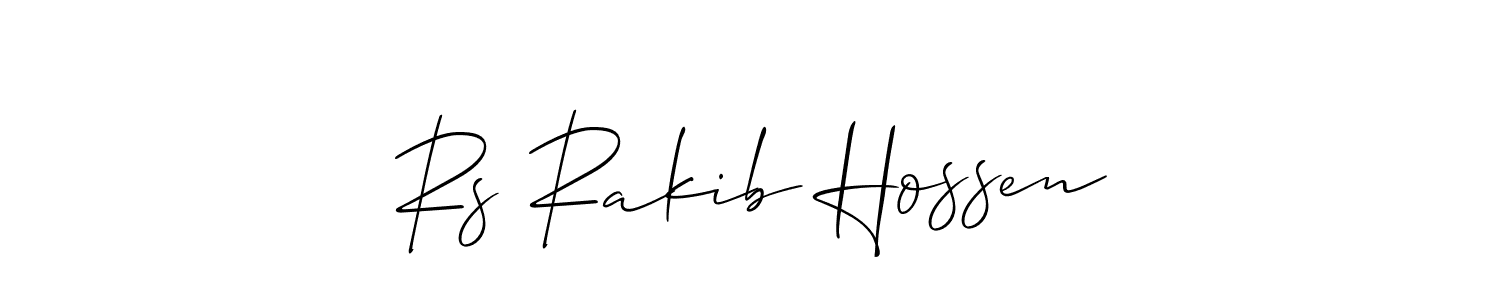 Design your own signature with our free online signature maker. With this signature software, you can create a handwritten (Allison_Script) signature for name Rs Rakib Hossen. Rs Rakib Hossen signature style 2 images and pictures png