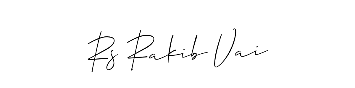 Make a beautiful signature design for name Rs Rakib Vai. With this signature (Allison_Script) style, you can create a handwritten signature for free. Rs Rakib Vai signature style 2 images and pictures png