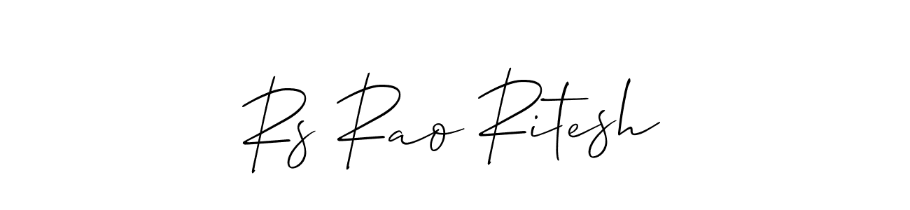 Also we have Rs Rao Ritesh name is the best signature style. Create professional handwritten signature collection using Allison_Script autograph style. Rs Rao Ritesh signature style 2 images and pictures png