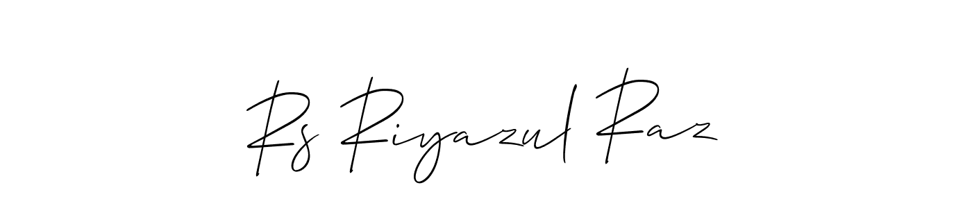 Use a signature maker to create a handwritten signature online. With this signature software, you can design (Allison_Script) your own signature for name Rs Riyazul Raz. Rs Riyazul Raz signature style 2 images and pictures png