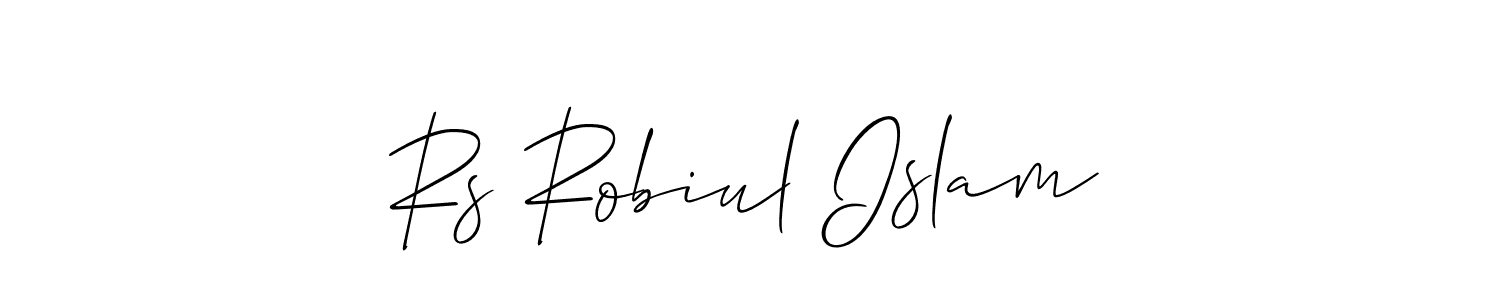 if you are searching for the best signature style for your name Rs Robiul Islam. so please give up your signature search. here we have designed multiple signature styles  using Allison_Script. Rs Robiul Islam signature style 2 images and pictures png