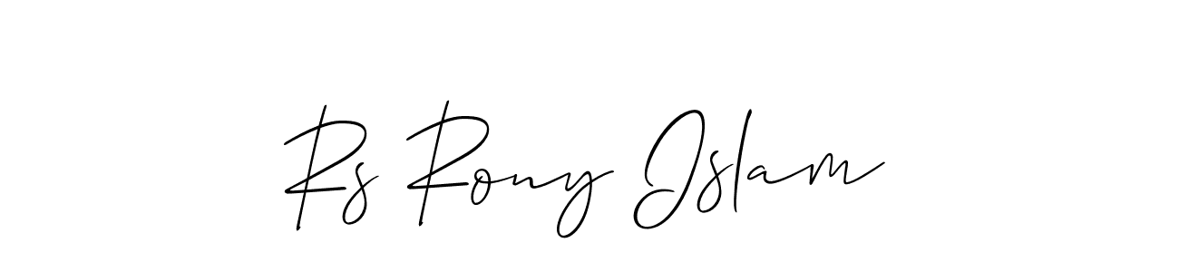 How to make Rs Rony Islam name signature. Use Allison_Script style for creating short signs online. This is the latest handwritten sign. Rs Rony Islam signature style 2 images and pictures png