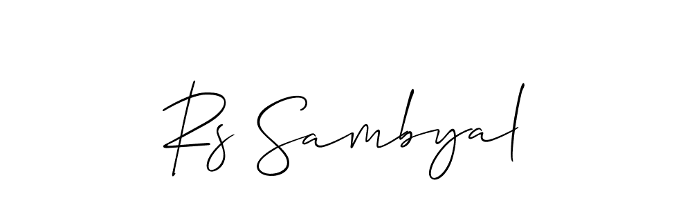 How to make Rs Sambyal signature? Allison_Script is a professional autograph style. Create handwritten signature for Rs Sambyal name. Rs Sambyal signature style 2 images and pictures png