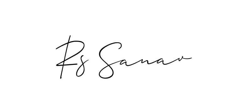 Best and Professional Signature Style for Rs Sanav. Allison_Script Best Signature Style Collection. Rs Sanav signature style 2 images and pictures png