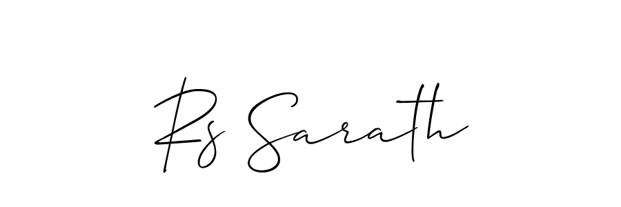 Use a signature maker to create a handwritten signature online. With this signature software, you can design (Allison_Script) your own signature for name Rs Sarath. Rs Sarath signature style 2 images and pictures png