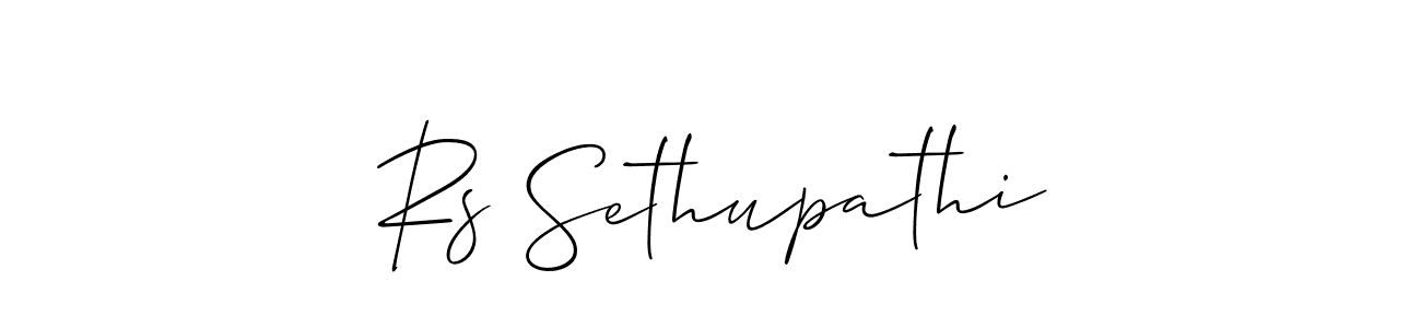 How to make Rs Sethupathi name signature. Use Allison_Script style for creating short signs online. This is the latest handwritten sign. Rs Sethupathi signature style 2 images and pictures png