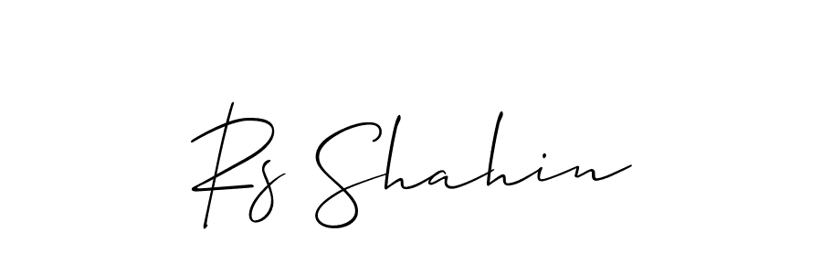 Use a signature maker to create a handwritten signature online. With this signature software, you can design (Allison_Script) your own signature for name Rs Shahin. Rs Shahin signature style 2 images and pictures png